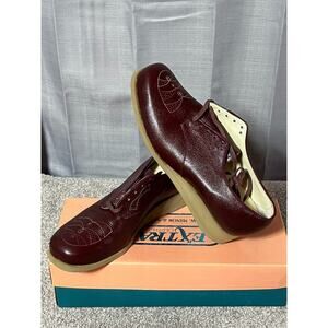 Vintage 70s 80s Leather Oxford Shoes Womens 9.5 2A Narrow Orthopedic Diabetic
